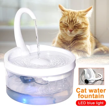 

Home Patio Silent Pump Automatic Electric Easy Clean 2L With LED Light USB Powered Dispenser Drinking Pet Water Fountain Cat Dog