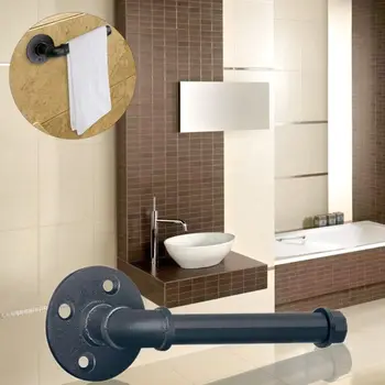 

Simple Vintage Style Wall Mounted Toilet Paper Holder Industrial Design Roll Tissue Pipe Stand Phone Shelf Towel Racks