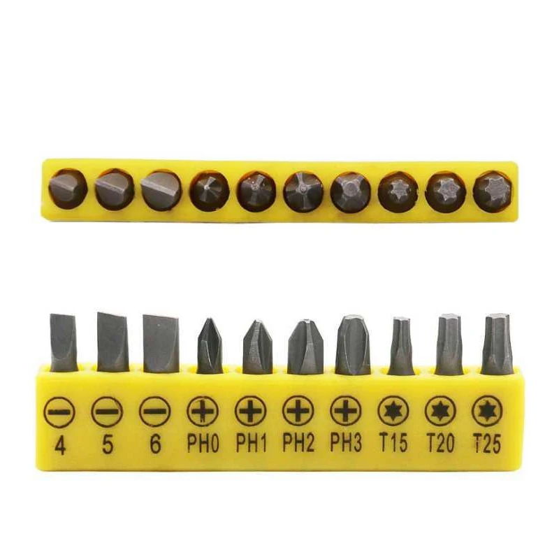 

10 in 1 Electric Screwdriver Bit Set Hand Tools 25mm Length 1/4 inch