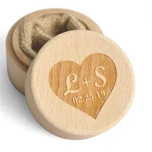 Персонализированные деревенский Свадебные Кольца для обручальных колец, подарок для пары коробка своими руками на имена и дата обручальное кольцо шкатулка