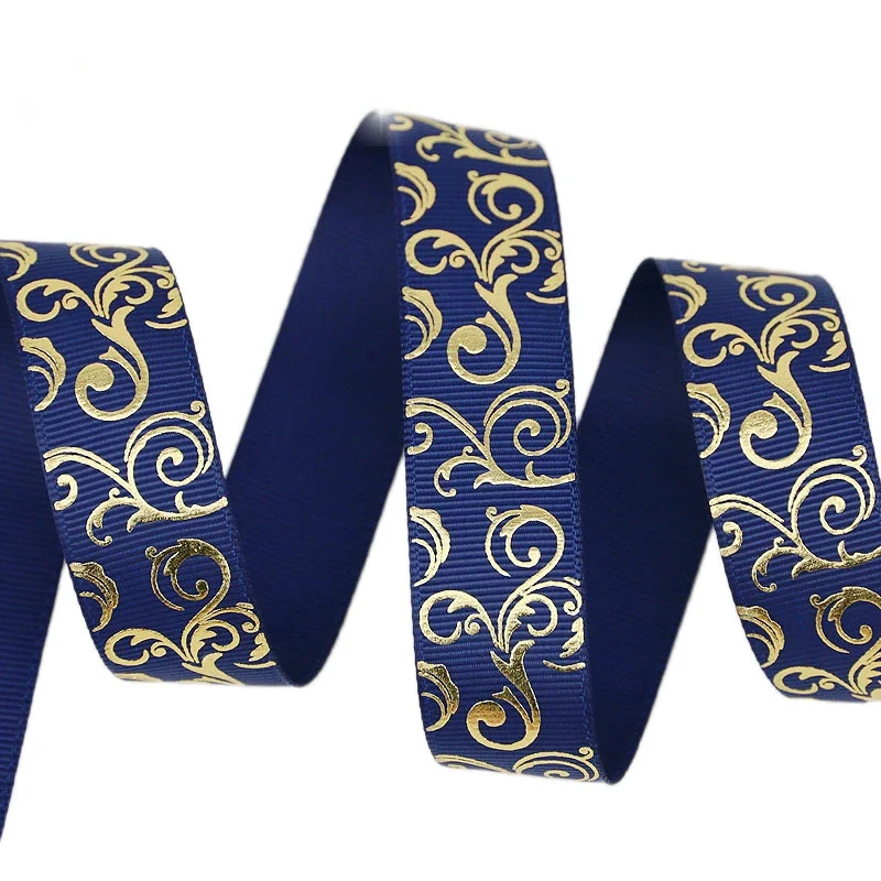 Satin Ribbons Ribbon Decoration Ribbon Supplies Wrapping Ribbon Satin Ribbon Grosgrain Ribbon Sewing Ribbon Christmas Ribbon Cotton Ribbon Organza Ribbon 10 yards/lot 25mm Gold Hot stamping Ribbons Thermal transfer Printed grosgrain Gift packaging Wedding Accessories DIY materials