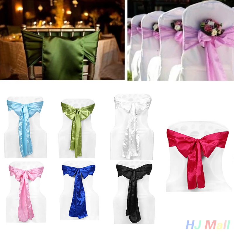 Romantic Chair Sashes Satin Covers Ribbon Party Wedding Hotel Home