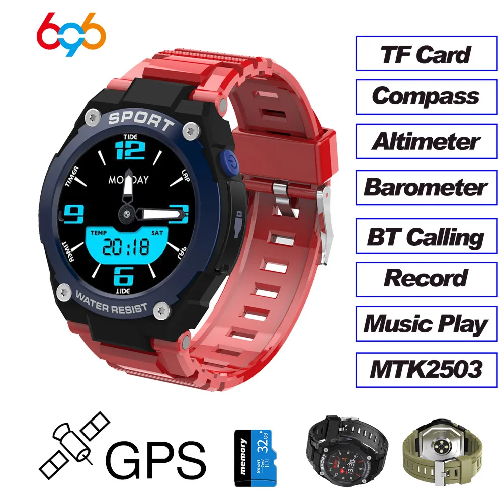 

696 DT97 GPS Smart Watch Men Outdoor Bluetooth Calling TF Card Music Play Heart Rate IP67 Waterproof Compasses Sports Watches