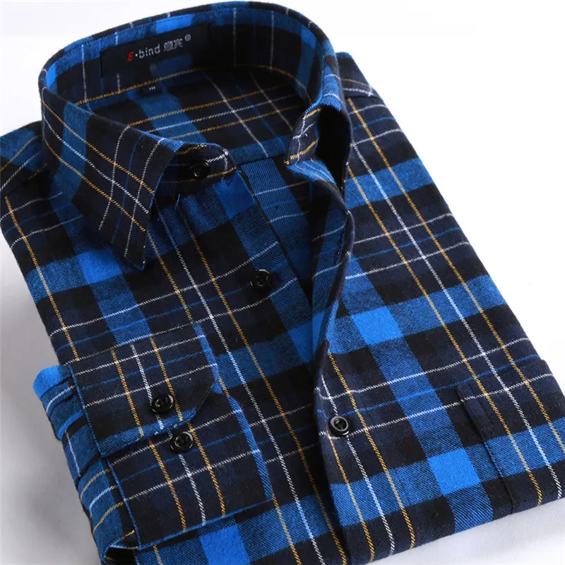 BOLUBAO Quality Brand Men Casual Shirts Tops Autumn Winter New Men's Cotton Plaid Shirt Comfortable Warm Long Sleeve Shirt Male