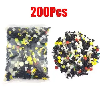 

200PCS Mixed Auto Bumper Fastener Vehicle Clips Retainer Fastener Rivet Door Panel Fender Liner Universal Car