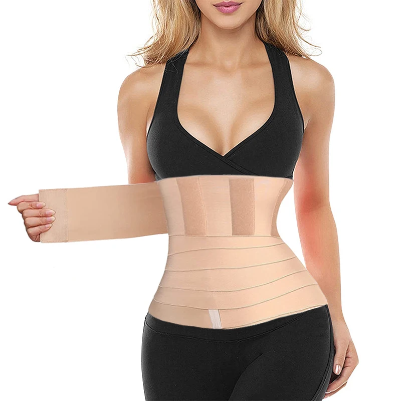 spanx bodysuit Bandage Wrap Waist Trainer Band Tape Beige Snatch Me Up Invisible Tummy Control Waist Trimmer Body Shaper Sauna Shapewear Corset target shapewear