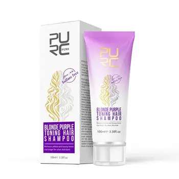 

PURC 100ml Blonde Purple Toning Hair Shampoo For Hair Revitalizing Shampoo Sulfate Free Color Treated Shampoo No Yellow Shampoo