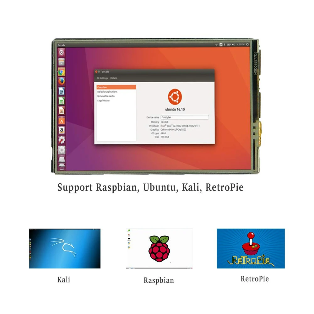 Raspberry Pi 4 Модель B 3,5 дюймов сенсорный экран 480*320 ЖК-дисплей с корпусом из АБС-пластика радиатор радиатора для Raspberry Pi 4 4B