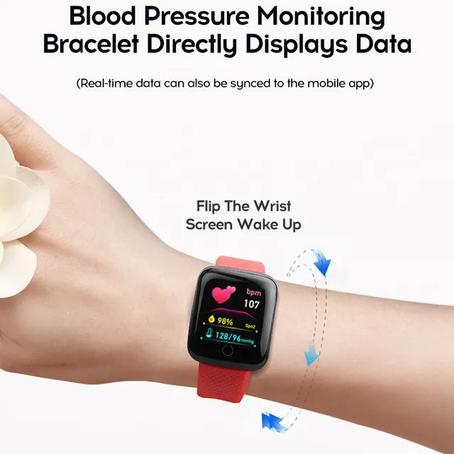 Men Women Smart Watch Blood Pressure Waterproof Smartwatch Heart Rate Monitor Fitness Tracker Sport Watches Wristwatch Bluetooth 4