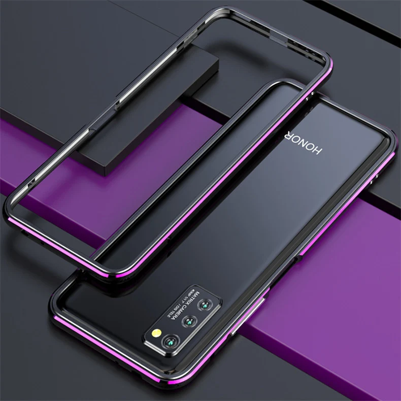 Благородная металлическая рамка Aurora для huawei Honor V30 Pro, чехол с окантовкой для huawei Honor V30 V 30 View 30, чехол с ободком, защитный край - Цвет: black purple