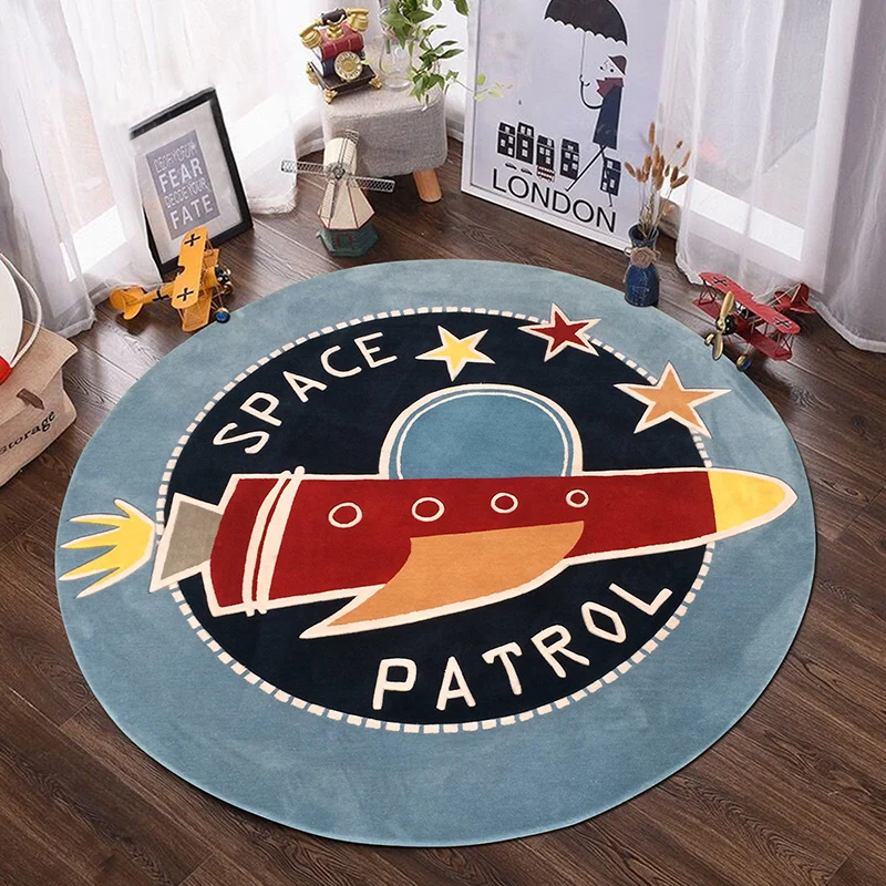 

Round carpet children's cartoon modern minimalism living room bedroom suspension blue chair cushion computer cushion