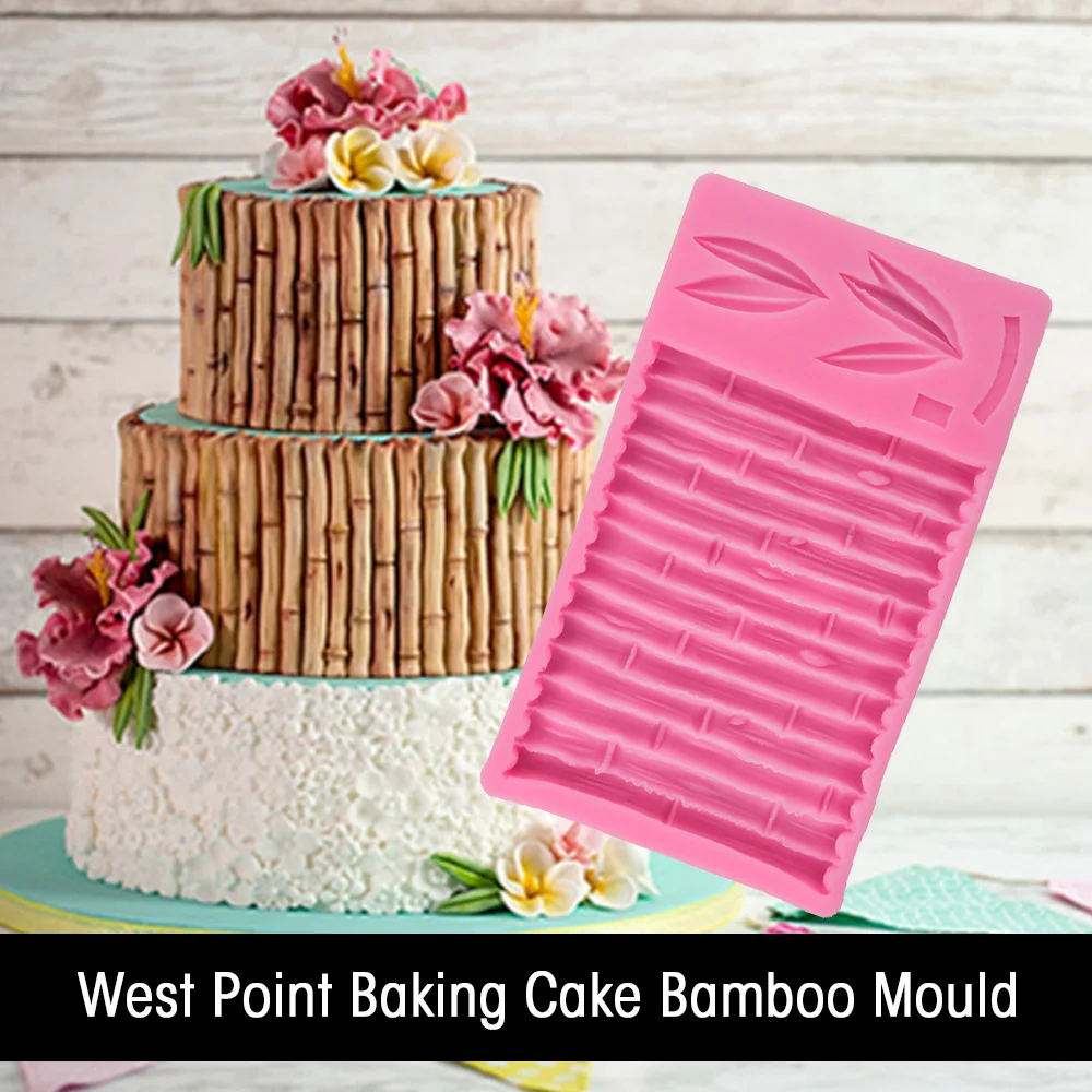 3D Bamboo Fondant Molds Silicone Baking Molds Border DIY Sugarcraft Candy Chocolate Moulds Gumpaste Cake Decorating Tools
