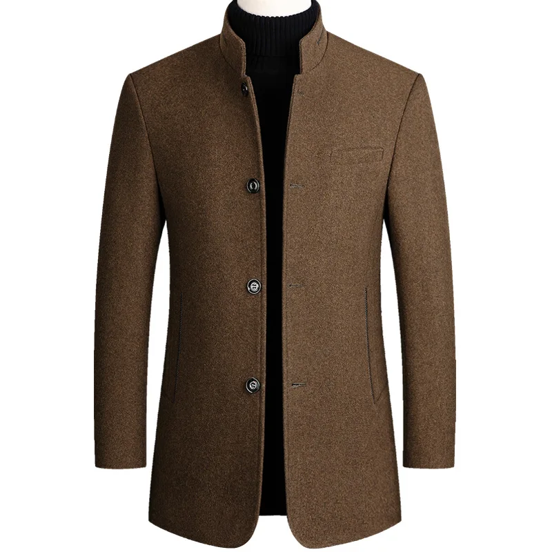 Autumn Winter Mens Woolen Coat Cotton Thick Wool Coat Large Size Casual Long Blend Coat Long Sleeve Khaki Overcoat Male Tops 3xl Autumn Winter Mens Woolen Coat Cotton Thick Wool Coat Large Size Casual Long Blend Coat Long Sleeve Khaki Overcoat Male Tops 3xl