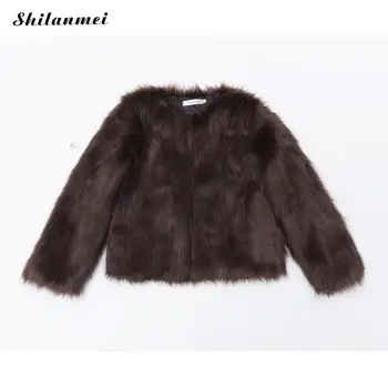 

Vintage Furry Faux Fur Coat Women O Neck Fashion Cropped Warm Fur Coat Ladies Elegant Casual Short Fluffy Coat Outwear Women