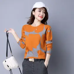 2018 Новый стильный женский свитер, осенний и зимний пуловер, короткий, корейский стиль, приталенная Базовая рубашка, шерстяной свитер с