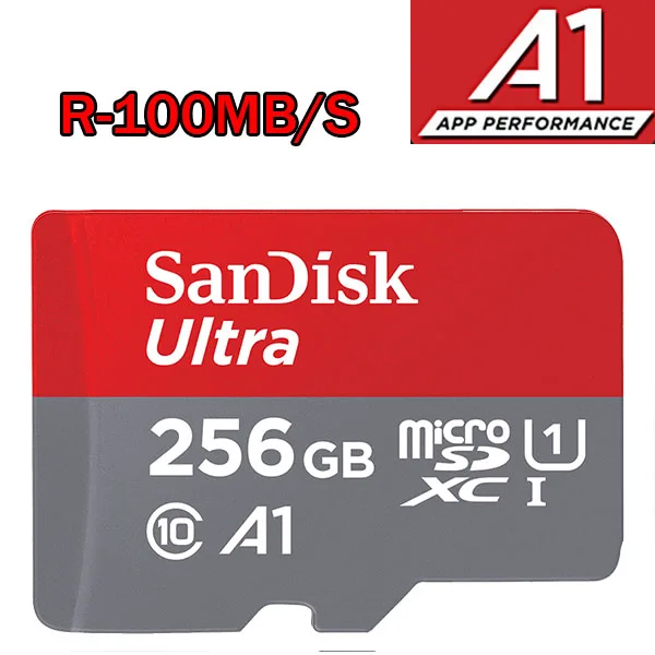 256GB R100MBs A1 Двойной Флеш-накопитель SanDisk micro sd 128 Гб 64 ГБ 32 ГБ оперативной памяти, 16 Гб встроенной памяти, 98 МБ/с. TF usb флэш-карта памяти, мicro sd 8 ГБ/48 МБ/с. class10 продукт - Емкость: 256GB R100MBs A1
