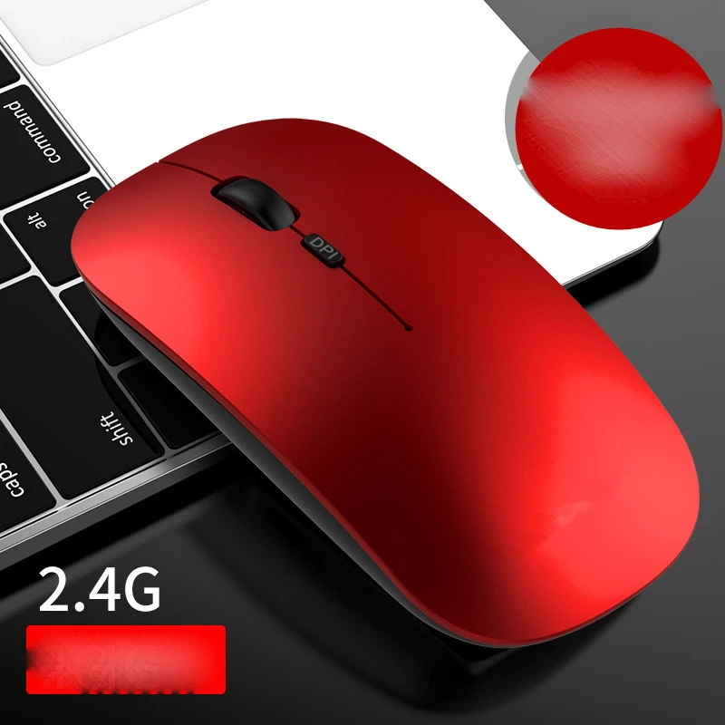 

2.4G wireless rechargeable mouse 4 buttons ultra-thin silent mouse anti-interference mouse 10M connection distance