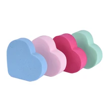 4 шт./лот, макияж, смешивание губок, крем-основа для лица, смешивание, косметическая пудра, слоеная, конфетный цвет, в форме сердца, Мягкая косметическая пуховка