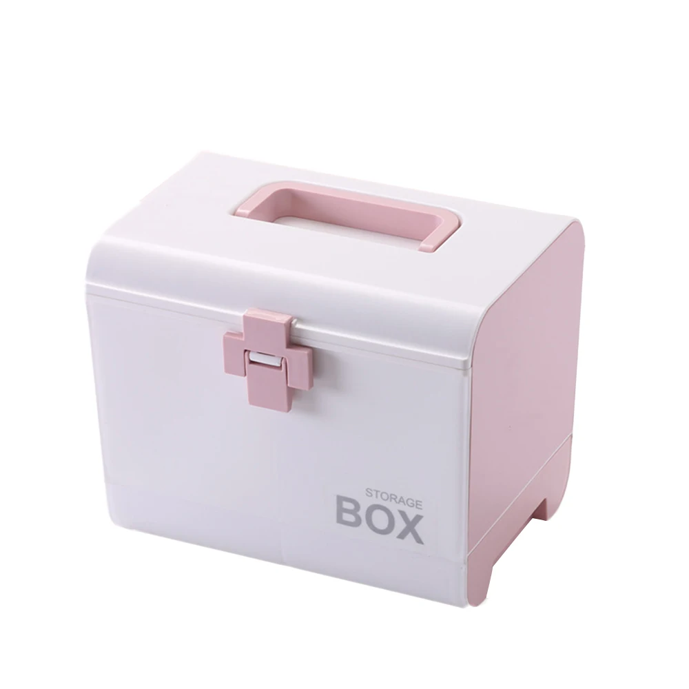 Medicine Box First Aid Kit Storage Box Plastic Container Emergency Kit Portable Multi-Layer Large Capacity Storage Organizer