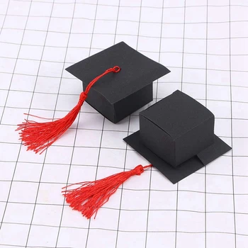 

50Pcs Creative Doctor Hat Cap Candy Box Graduation Celebration Party Decoration Candy Favor Boxes Graduation Gift Box