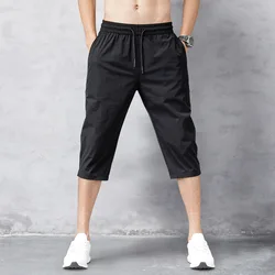 Bermuda en Nylon fin pour hommes, sous vêtement d'été, pantalon 2021, séchage rapide, plage noir, longs Shorts, collection 3/4 