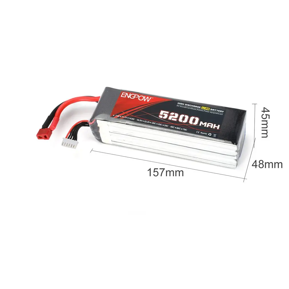 18.5V/22.2V 5200mAh 60C 6S 1P Power Lipo Battery XT60 Plug Rechargeable for RC Racing Drone Quadcopter Helicopter Airplane