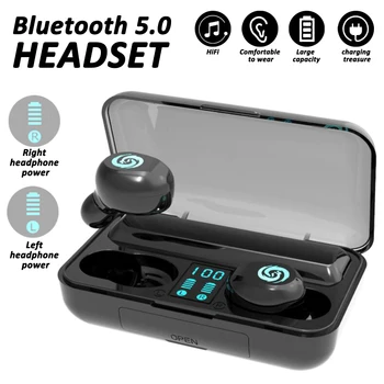 

TWS Bluetooth 5.0 Earphone Touch In-Ear Sports 8D Stereo Wireless Earset With LED Digital Display Intelligent Noise Reduction