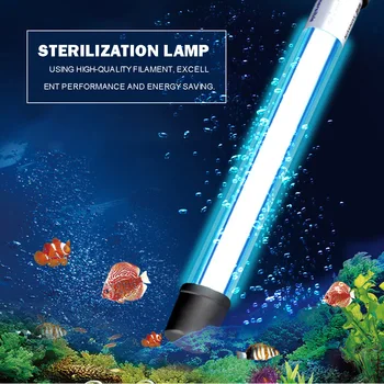 

220-240V Aquarium Sterilizer Lights Fish Tank Submersible LED UV Germicidal Disinfection Protection Ultraviolet Lamp