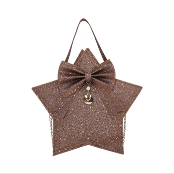 

Small bag female 2020 new trend five-pointed star sequin chain oblique small square bag wild tide shoulder bag female bag