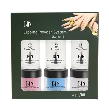 

16ml Dip Powder Set Acrylic Liquid Dipping System Without Lamp Cure Natural Dry Bottom seal Top Coat Sealant desiccant set 416