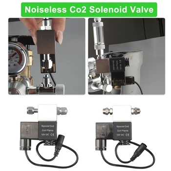 

CO2 Solenoid Valve DC 12V Output Aquarium CO2 Regulator System Electric Low Temperature Magnetic Valve for Aquarium Fish Tank