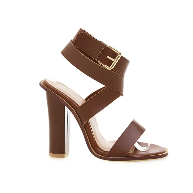 Summer Sandals Women Cross Strap Sandals Sexy Buckle Woman Super Heels Footwear Pure Color Heeled Party Shoes Size 32-48 MAZIAO