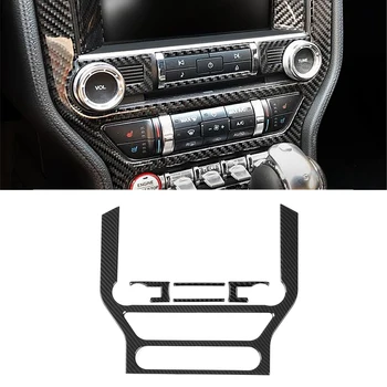 

Central Control Navigation Panel Audio Decoration Stickers for Ford Mustang 2015-2019 Car Inteior Accessories Real Carbon Fiber