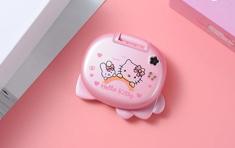 Милый мини-телефон hello kitty для девочек K688+ четырехдиапазонный флип-мобильный телефон с мультяшками разблокированный детский мини-телефон с двумя sim-картами