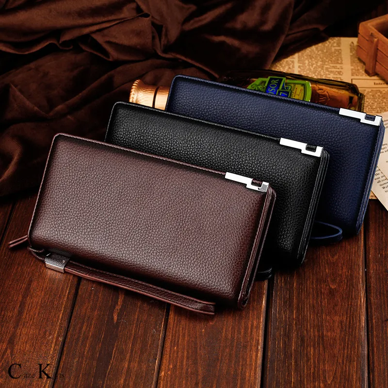 

Caze Kyts NEW Men long Korean version of the multi-function clutch bag multi-card position litchi pattern wallet large capacity