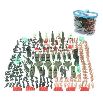 

203pcs Military Sand Table Scene Model Playset Toy Soldier Miniature Aircraft Y4UD