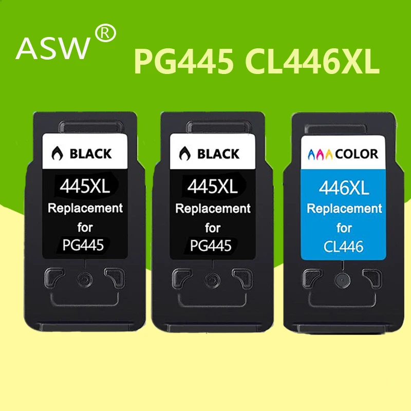 Чернильный картридж ASW PG-445 PG445 CL 446 совместимый с PG445XL 445XL для принтера Canon PIXMA MG 2440