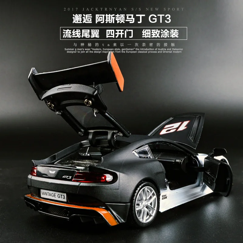 1:32 высокое моделирование Aston Martin GT3 модель супер спортивный гоночный автомобиль звук и свет оттяните назад автомобиль для детей Подарки