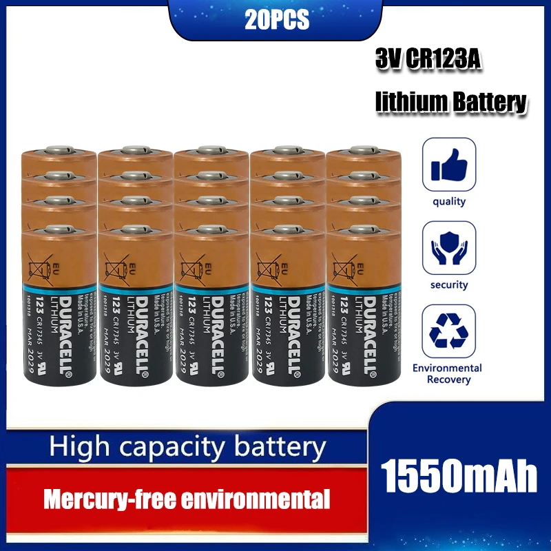 Аккумулятор для камеры Duracell 123 литиевый аккумулятор Arlo 3V CR123A CR17345 DL123A EL123A 123A