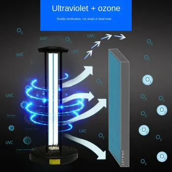 

UVC 38W Ozone Germicidal Light 360 ° Degrees Sterilization Lamp Disinfection Household Remote Control Remove Dust Cleaning