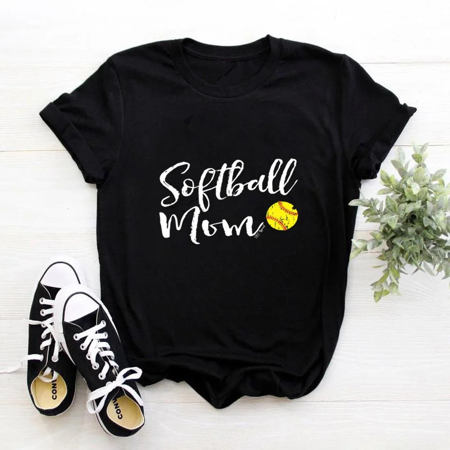 Софтбол мама буквенный принт футболки женские летние с короткими рукавами
