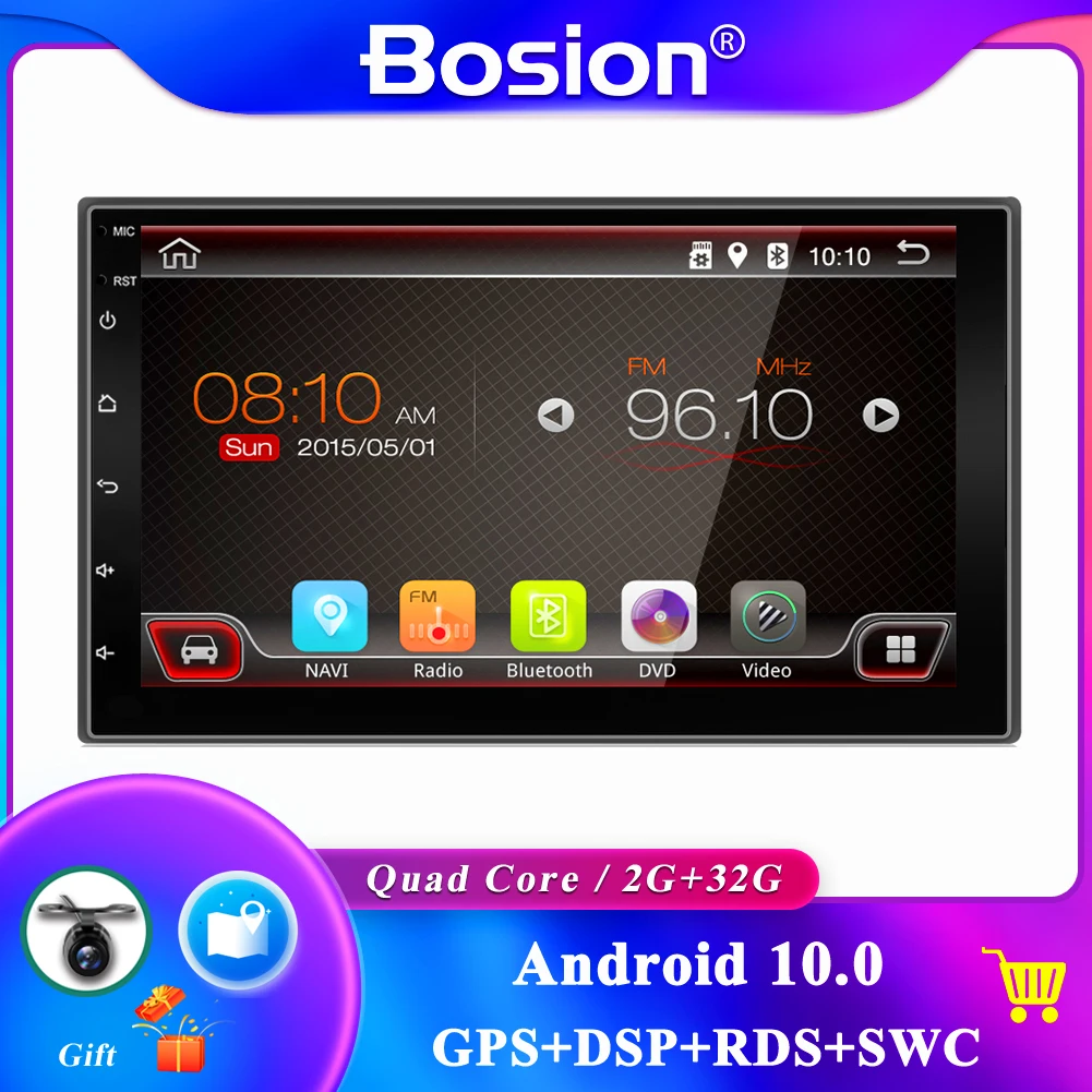 

2 Din Car Radio Stereo Android 10.0 Quad Core 2GB+32GB BT Wifi GPS Navigation SWC Autoradio Head Unit DAB OBD Mirror Link