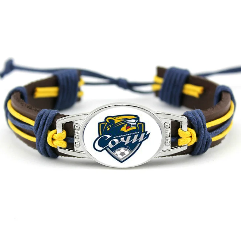 Russian Premier League Clubs Football Team FC Sochi DIY Hand Woven Adjustable Leather Bracelet Bangles Jewellery | Украшения и
