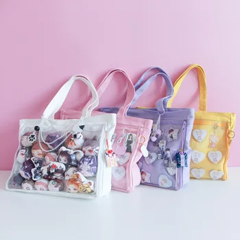 

Sweet Lolita Candy Colors Ita Bag Double-sided Transparency Clearly Jelly Handbag Japanese Messenger Bag Cosplay Shoulder Bag