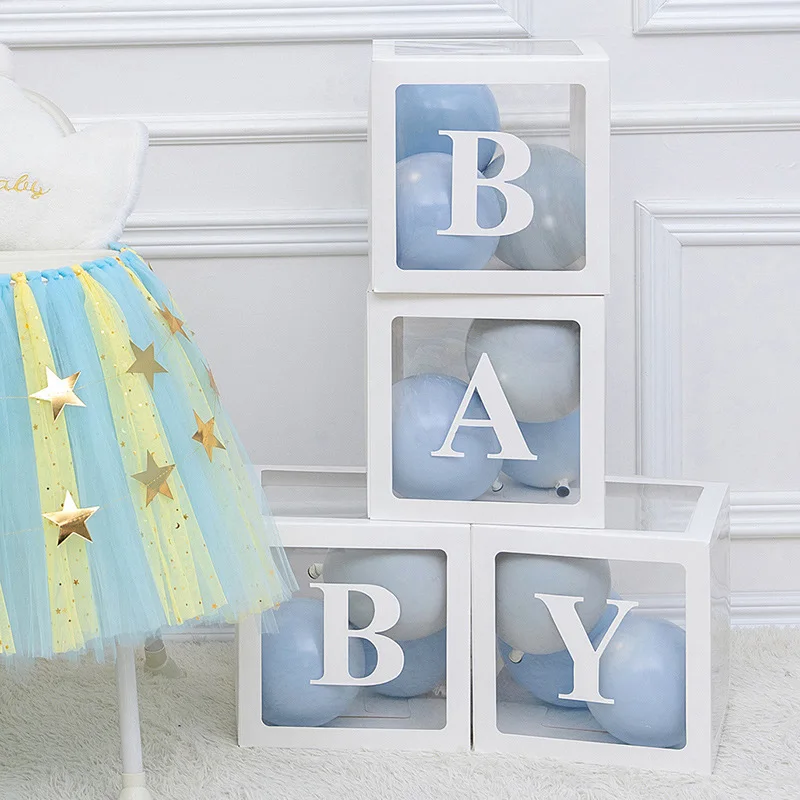 Kids Name Customize Transparent Box Baby Shower Wedding Party Decorations Propose Marriage Gender Reveal Birthday Supplies | Дом и сад