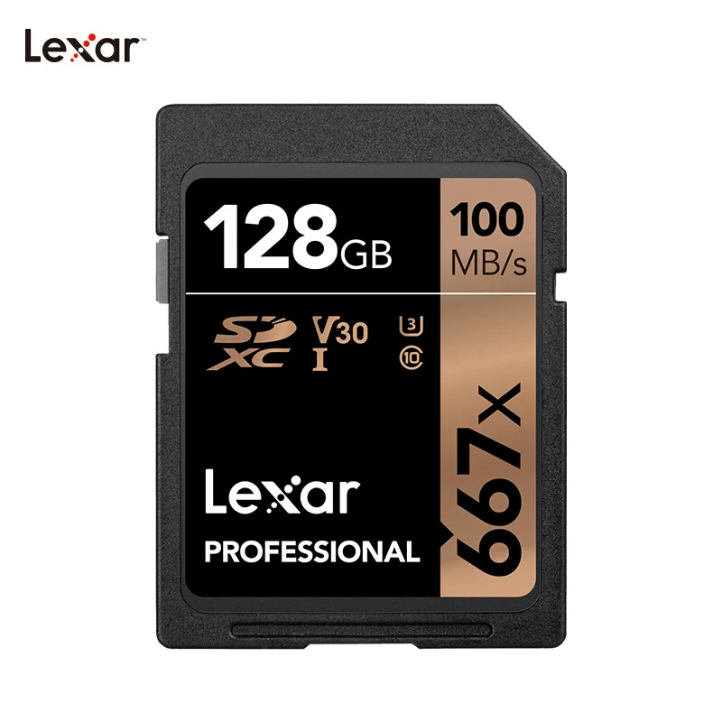 Lexar Профессиональный 667x SDXC UHS-I sd-карты до 100 МБ/с. V30 C10 64 Гб 128 ГБ 256 Гб карта памяти для Full-HD 3D и 4K видео Камера - Емкость: 128 ГБ