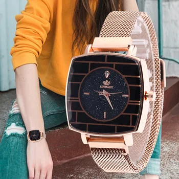 

WJ-7871 Luxury Ladies Watch Starry Sky Fashion Watches For Women Rose Gold Bracelet Magnet Wrist Watch Diamond Wristwatch reloj