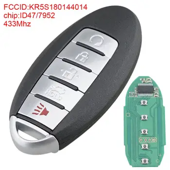 

1pcs 433Mhz Durable 5 Buttons Replacement Smart Remote Car Key Fob with ID47/7952 Chip fit for 2013 2014 2015 Nissan Altima