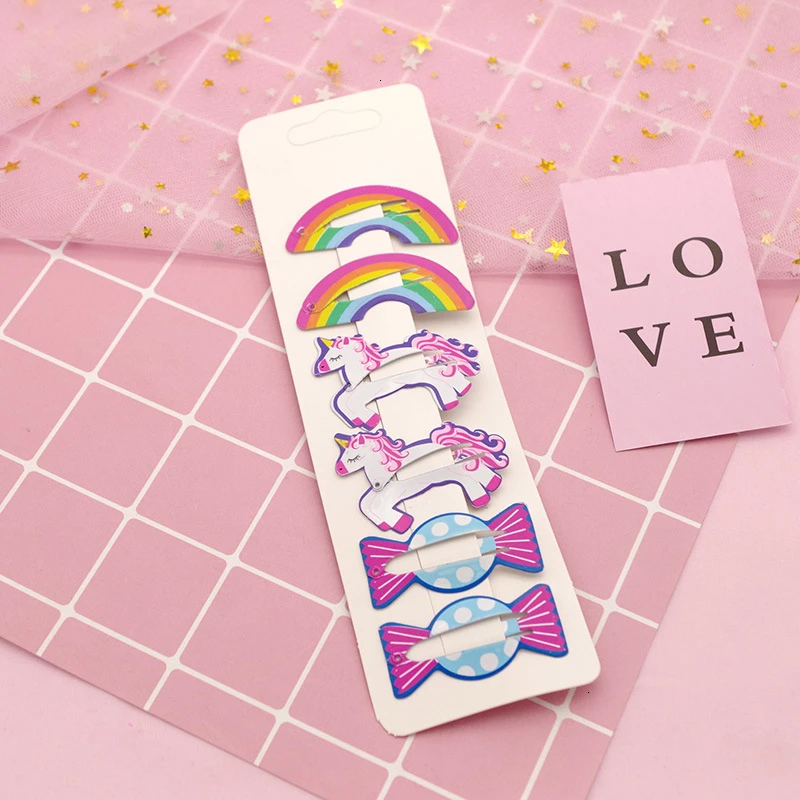 6/10/15 PCS/Set Girls Cartoon Cute Animals Fruit Hairpins Children Lovely Hair Clips Barrettes Headband Kids Hair Accessories - Цвет: N123 E