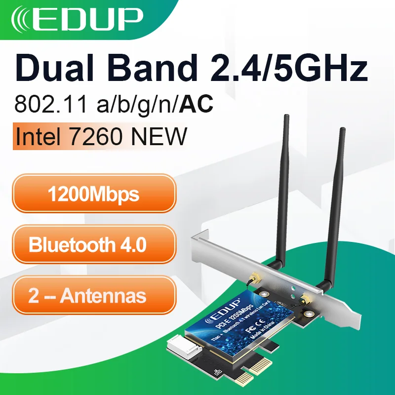 EDUP 2974Mbps WiFi 6 PCIE Wireless WiFi Adapter Bluetooth 5.1 Intel